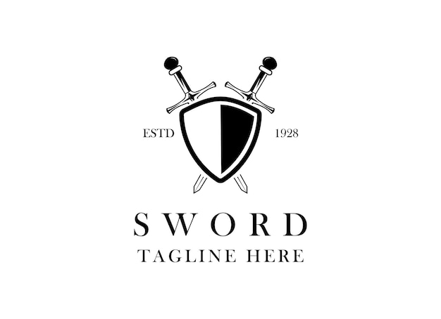 Sword Knight Logo Design Caballero imperio vector logo