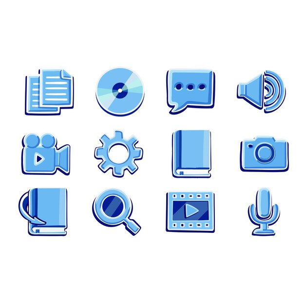 SymboL vector conjunto azul cian web