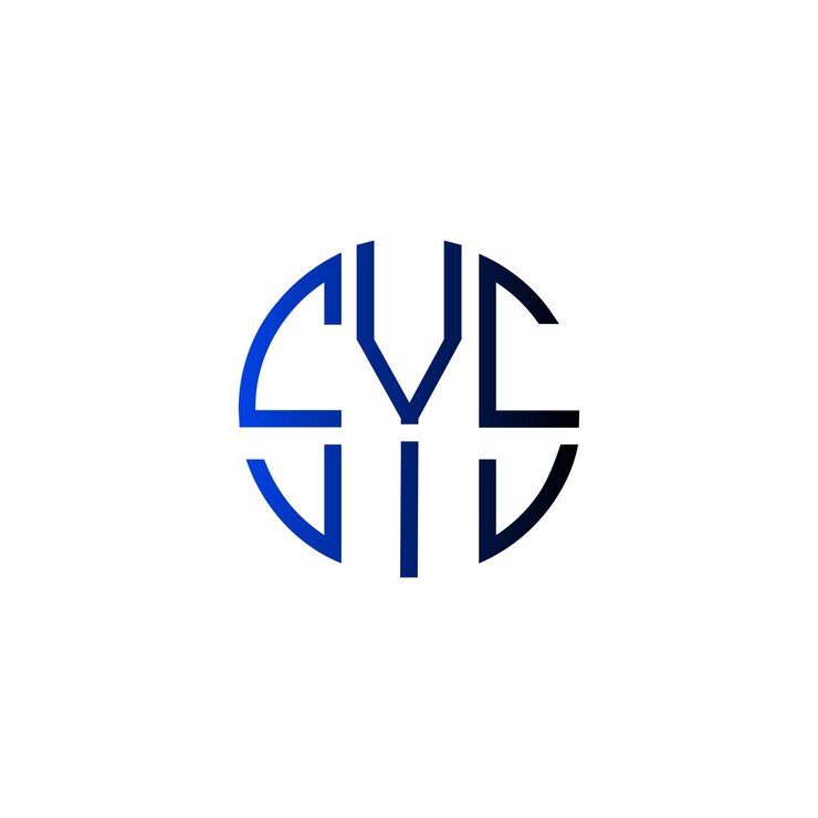 Vector sys creativo círculo inicial atemporal espacio negativo diseño de logotipo de monograma