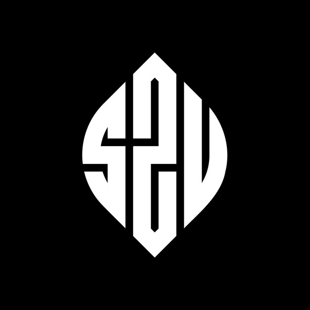 SZU diseño de logotipo de letras circulares con forma de círculo y elipse SZU letras elípticas con estilo tipográfico Las tres iniciales forman un logotipo de círculo SZU emblema de círculo Monograma abstracto letra marca vector