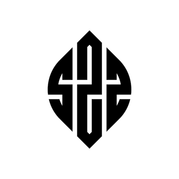 SZZ diseño de logotipo de letras circulares con forma de círculo y elipse SZZ letras elípticas con estilo tipográfico Las tres iniciales forman un logotipo de círculo SZZ Círculo Emblema Monograma Abstracto Carta Marca Vector