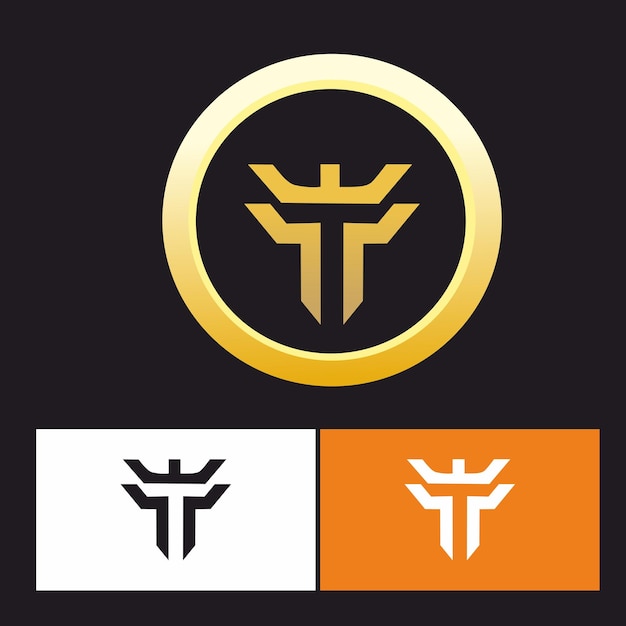 t un círculo dorado con un logotipo que dice un símbolo para una empresa