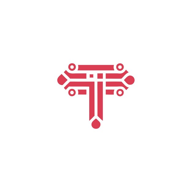 T diseño de vacador de logotipo de tecnología posterior