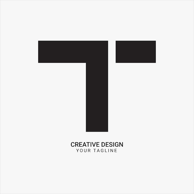 T letra creativa plana monograma sencillo diseño de logotipo único de marca moderna