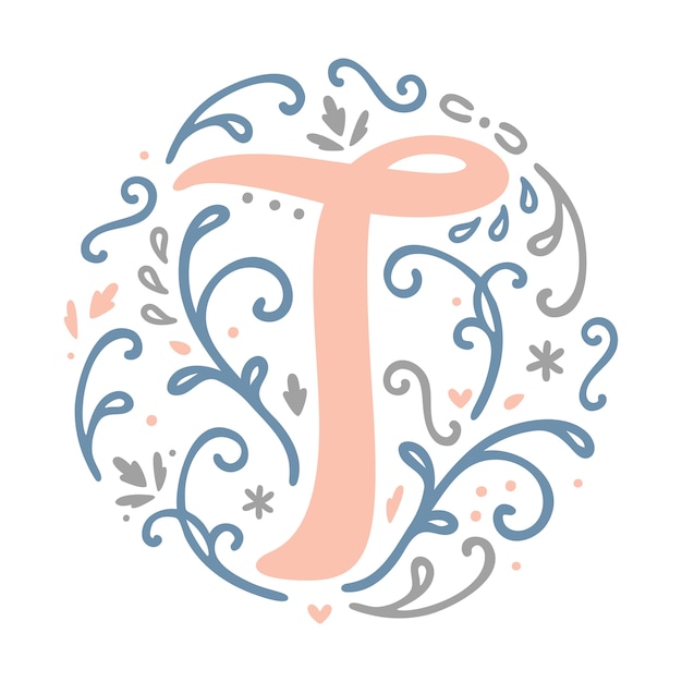 Vector t letter monogram design