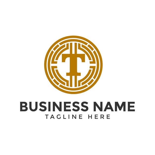 T logotipo criptográfico letra moneda criptográfica icono de logotipo de negocio para sitio web blockchain logotipo monedas criptográficas