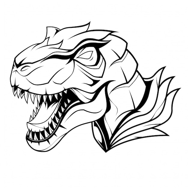 T-REX Line Art Illustration