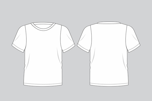 T-shirt blanco dibujo de maqueta de T-shirt dibujo de hombre T-shirt vector