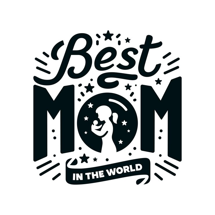 T-shirt de día de la madre con letras monocromáticas Diseño