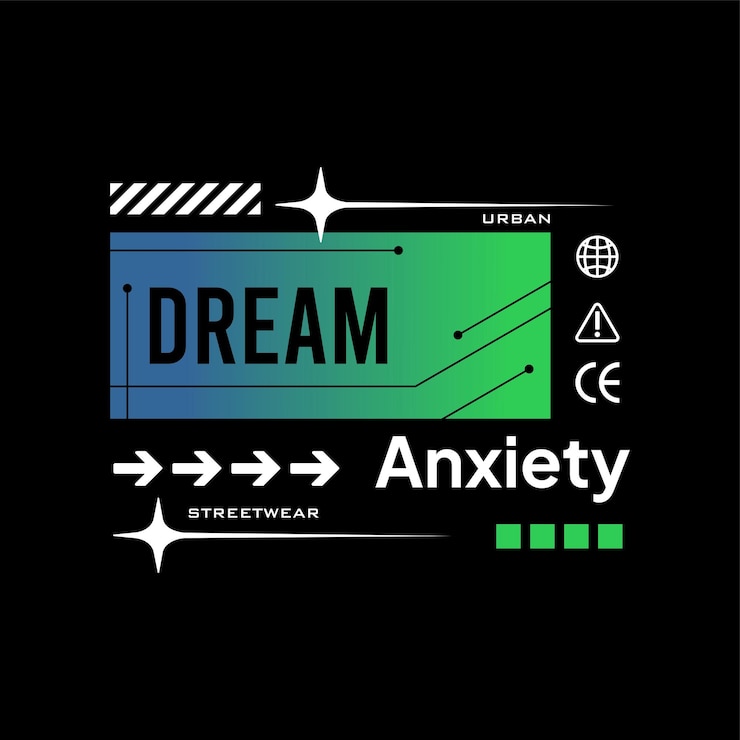 Vector t-shirt de diseño de ropa de calle sueño ansiedad