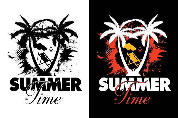 T-shirt de diseño de verano paquete de vacaciones de playa de verano camisetas de surf de verano diseño vectorial camiseta