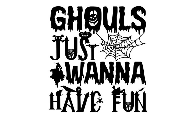 T-shirt de Halloween Diseño Caligrafía moderna Frases escritas a mano conceptuales Cortes caligráficas