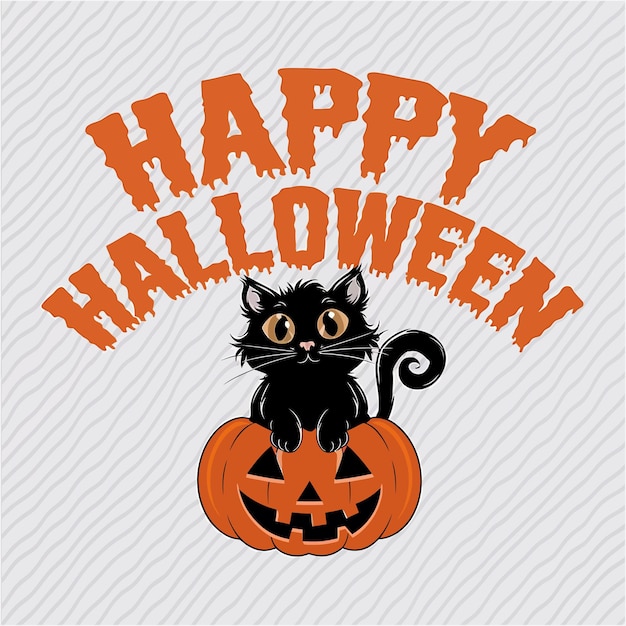 T-shirt de Halloween feliz diseño tipografía en un fondo blanco aislado