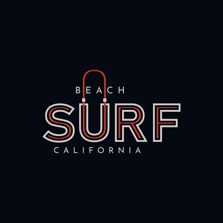 T-shirt impreso con letras de surf, tipografía vectorial y citas motivacionales