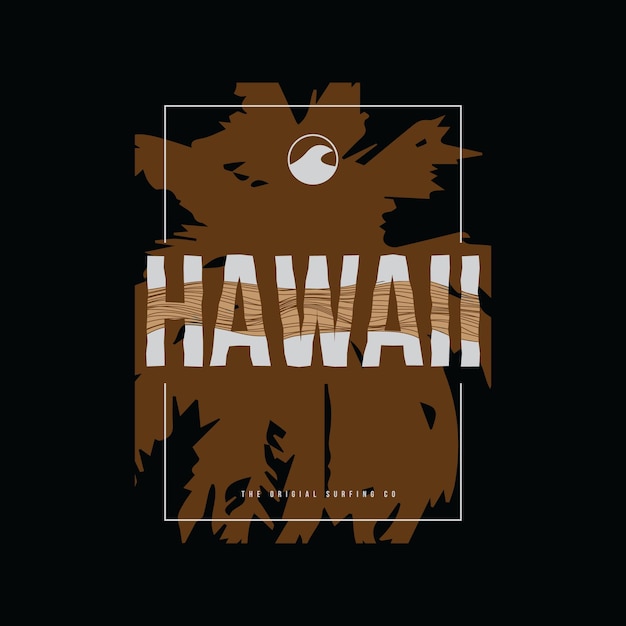 Vector t-shirt y ropa de estilo hawaiano diseño abstracto cartel de tipografía de impresión vectorial