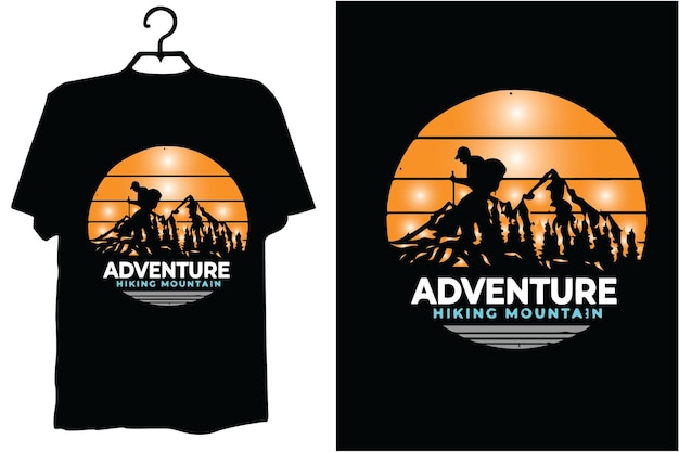 T-shirt de senderismo diseño vectorial de tipografía