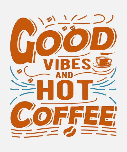 T-shirt de tipografía de café Diseño