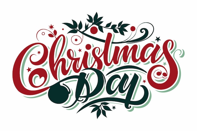 T-Shirt de tipografía del día de Navidad Diseño aislado sobre un fondo blanco