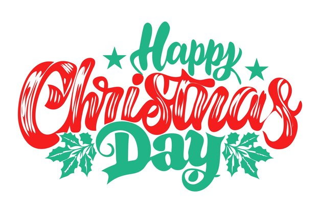 T-Shirt de tipografía del día de Navidad Diseño aislado sobre un fondo blanco