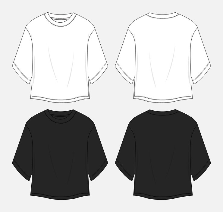 T-shirt tops blusa dibujo técnico moda boceto plano plantilla de ilustración vectorial para mujeres