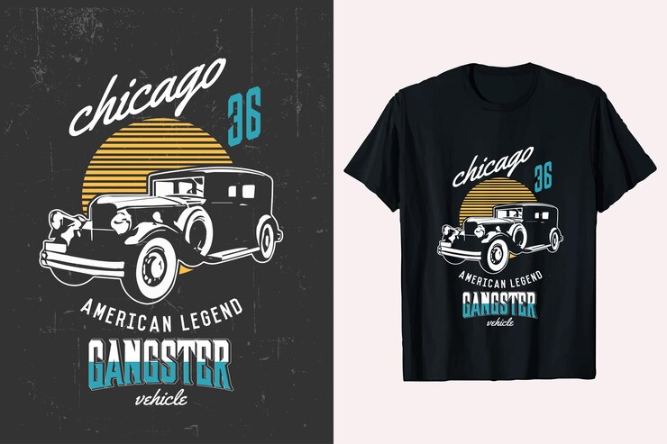 T-shirt vectorial de automóviles antiguos estadounidenses diseño de automóviles vintage camiseta retro camiseta gráfica