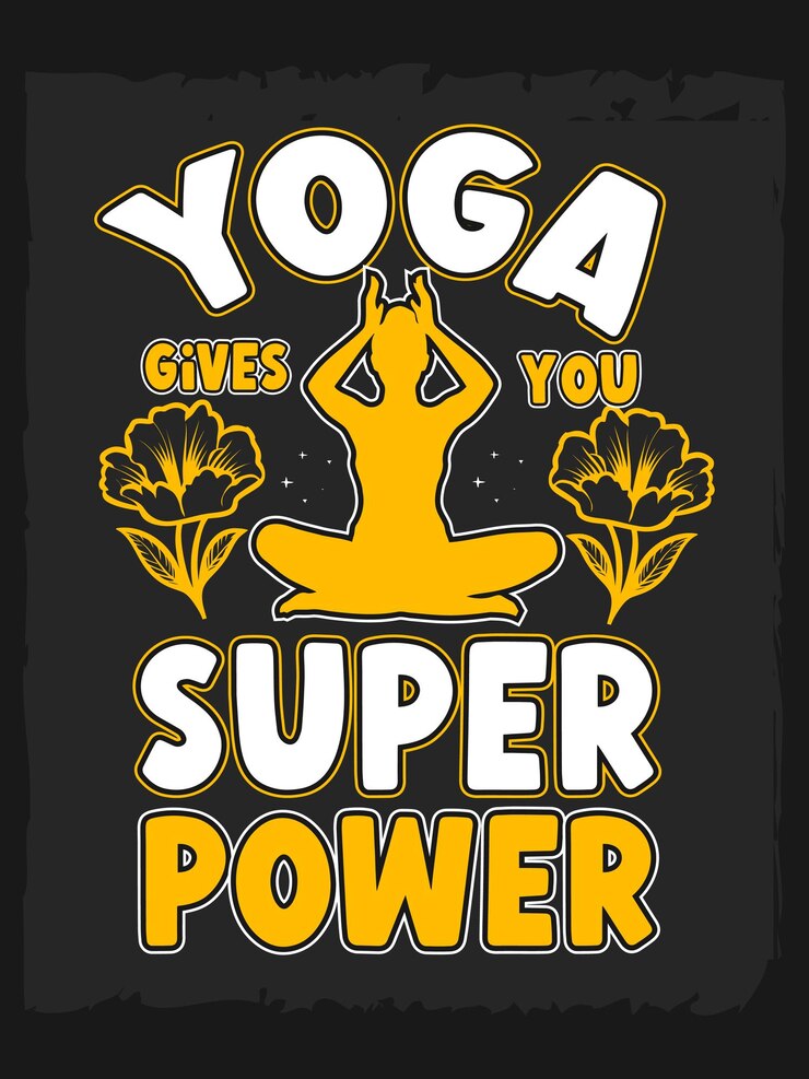 Vector t-shirt de yoga y diseño de carteles