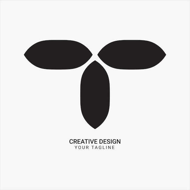 T tipo de letra creativa concepto de símbolo abstracto diseño sencillo del logotipo de la marca
