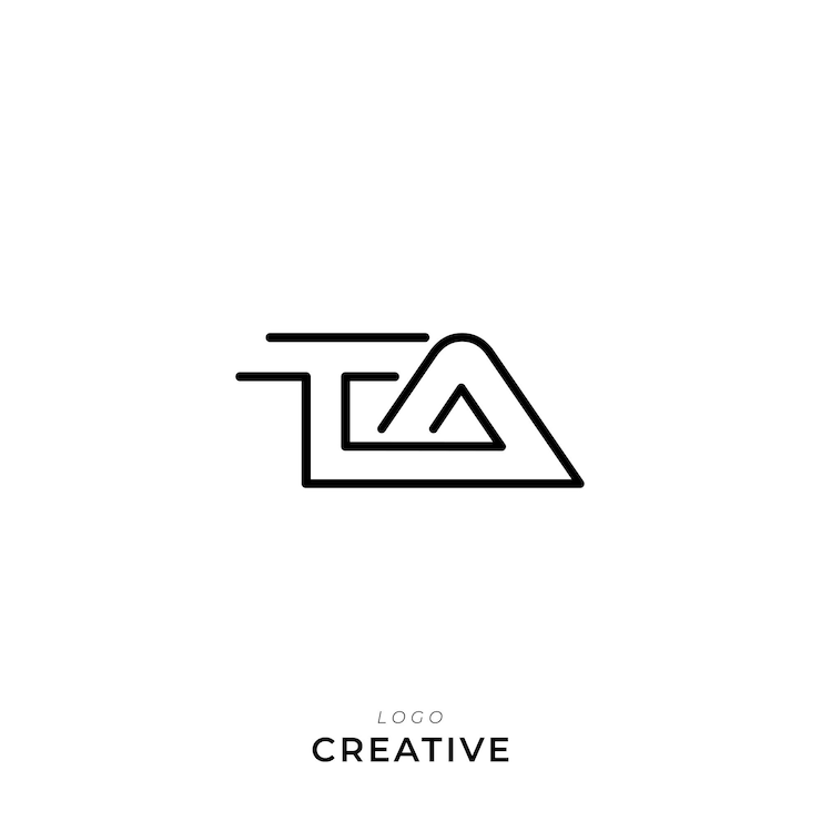 Vector ta template de logotipo vector colorido monograma símbolo font logotipo diseño moderno basado en el logotipo inicial