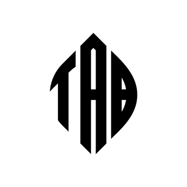 TAB diseño de logotipo de letra de círculo con forma de círculo y elipse TAB letras de elipse con estilo tipográfico Las tres iniciales forman un logotipo de círculo TAB emblema de círculo Monograma abstracto letra marca vector