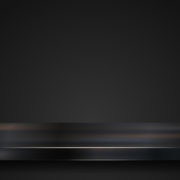 Tabla de acero metálico o superficie de encimera de textura realista con fondo abstracto de reflejo