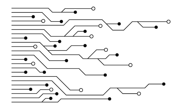 Tabla de circuito impreso Tabla de circuito futurista abstracta Tabla de circuito digital de alta tecnología Elementos de diseño de tecnología futurista Ilustración vectorial