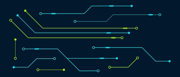 Tabla de circuito impreso Tabla de circuitos futuristas abstractos Tabla de círculos digitales de alta tecnología Elementos de diseño de tecnología futurista Ilustración vectorial