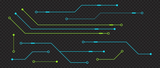 Tabla de circuito impreso Tabla de circuitos futuristas abstractos Tabla de círculos digitales de alta tecnología Elementos de diseño de tecnología futurista Ilustración vectorial