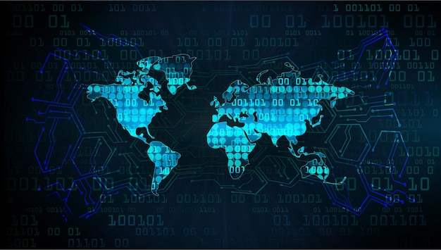 tabla de circuitos binarios mundo tecnología futura azul hud concepto de seguridad cibernética antecedentes