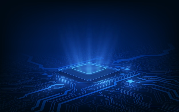 Tabla de circuitos de fondo del procesador de la tecnología abstracta