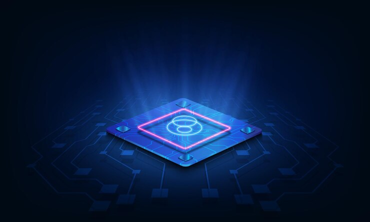 Vector tabla de circuitos de fondo del procesador de la tecnología abstracta