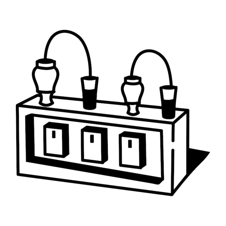 Vector tabla de circuitos simplificada con componentes de laboratorio