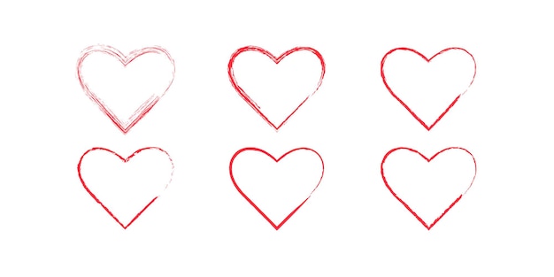 Tabla de colores dibujo de corazón símbolo de forma de amor para diseños de día de San Valentín