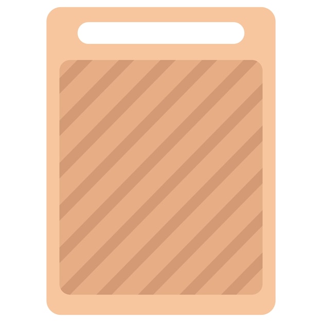 Tabla de cortar de madera aislada sobre fondo blanco.