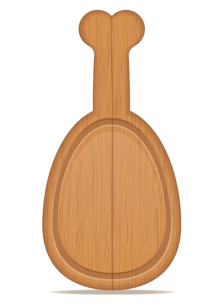 Tabla de cortar de madera en forma de patas de pollo ilustración vectorial aislado sobre fondo blanco.