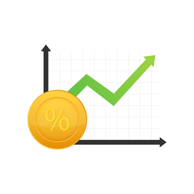 Tabla de crecimiento porcentual. Símbolo de porcentaje de crédito