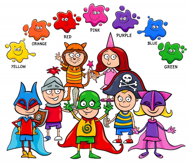 Tabla educativa de colores básicos para niños