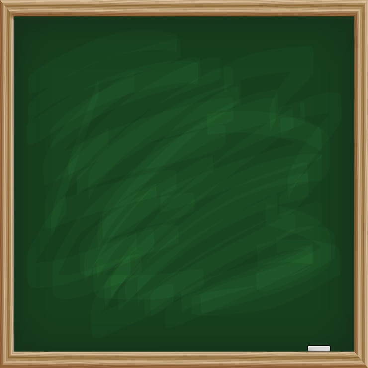 Vector tabla escolar verde con una pizarra de tiza cuadrada aislada sobre un fondo blanco