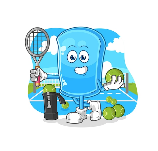 La tabla de esquí juega vector de caracteres de ilustración de tenis