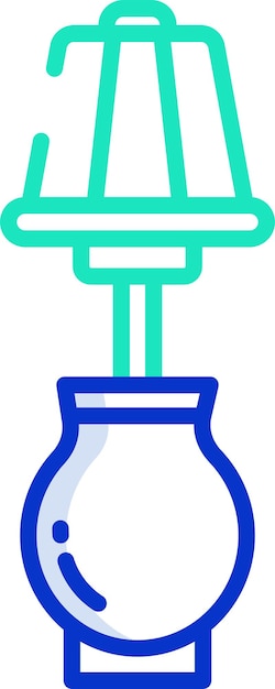 Tabla Ilustración vectorial de color del contorno sólido de la lámpara