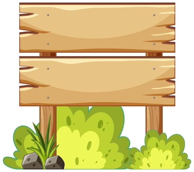 Tabla de madera en blanco en la naturaleza