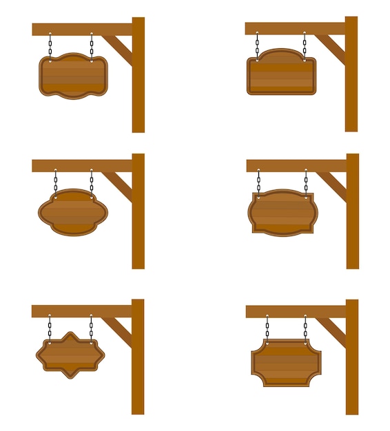 Tabla de madera hecha de madera Ilustración vectorial de dibujos animados