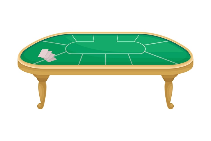 Vector tabla de póquer o tabla de cartas como juego de mesa ilustración vectorial de vista lateral