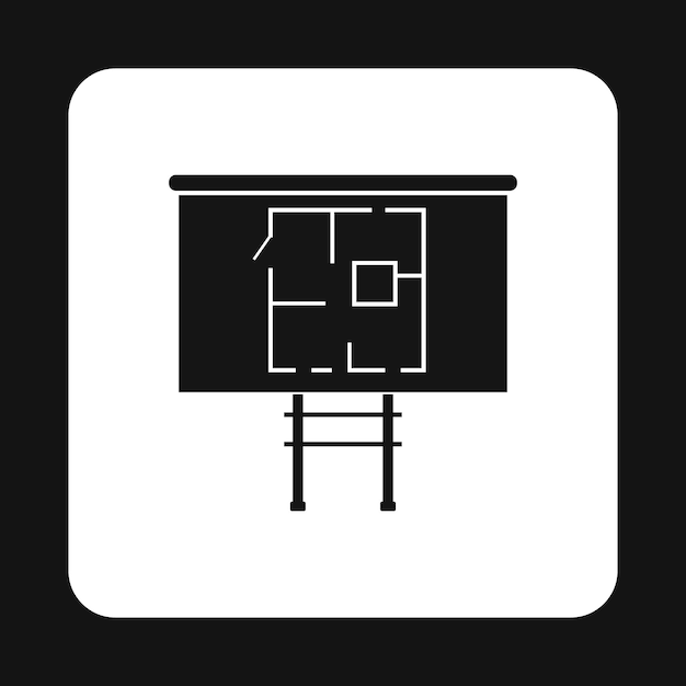 Tabla de proyecto de icono de casa en estilo simple aislado en fondo blanco Símbolo de dibujo