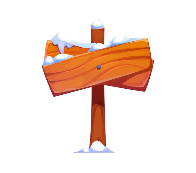 Tabla de señales de madera de invierno dos tablas de madera cruzadas